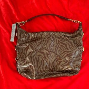 Antonio Melani Wine Red Zebra Print Handbag NWT